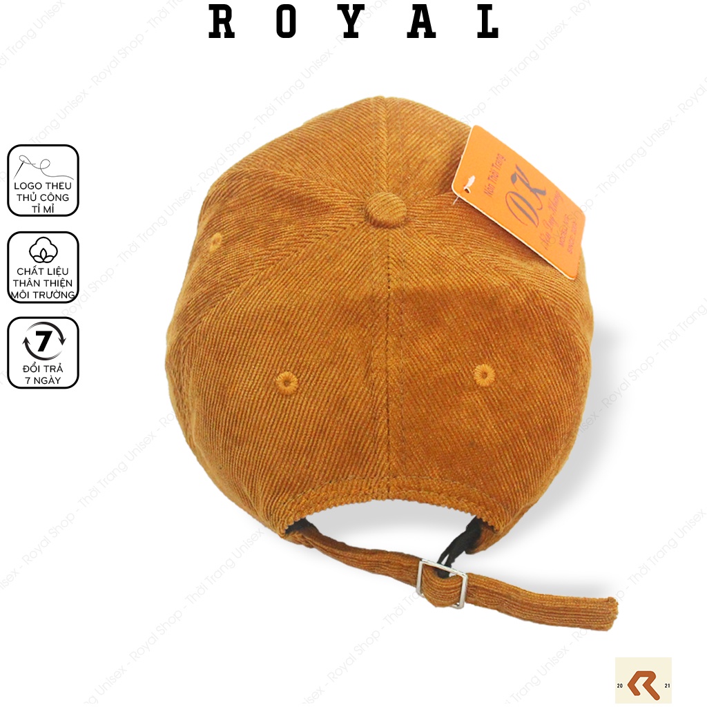 Mũ Lưỡi Trai Nón Lưỡi Trai Nam Nữ Yes You Can Vải Nhung Tăm Mịn Nón Kết - Royal Caps