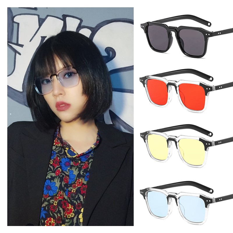 Kính mát gọng vuông chống tia UV400 trẻ trung thời trang dành cho cả nam và nữ