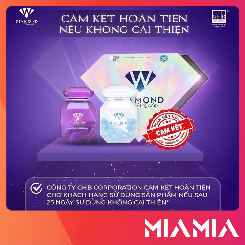 Viên Uống Trắng Da Ngọc Trinh Phiên Bản Mới Diamond White Day & Night GHB Chính Hãng