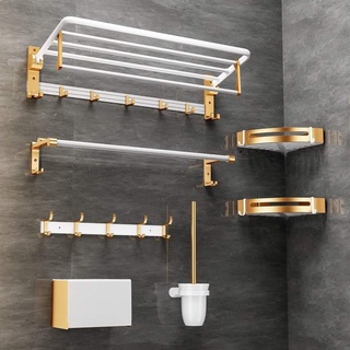 Phụ kiện nhà tắm dán tường Richter có thể gập 90 độ kèm 5 móc áo di chuyển chất liệu hợp kim nhôm phun sơn tĩnh điện