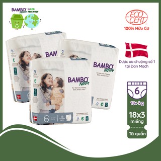 Combo 3 Gói Tã Quần 100% Hữu Cơ Bambo Nature - Nhập Khẩu Đan Mạch - trên 18kg - Size XXL - 18 miếng