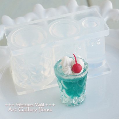 Khuôn silicone ly tách retro trong dẻo đổ resin nhà búp bê mô hình thức ăn minifood dollhouse miniature