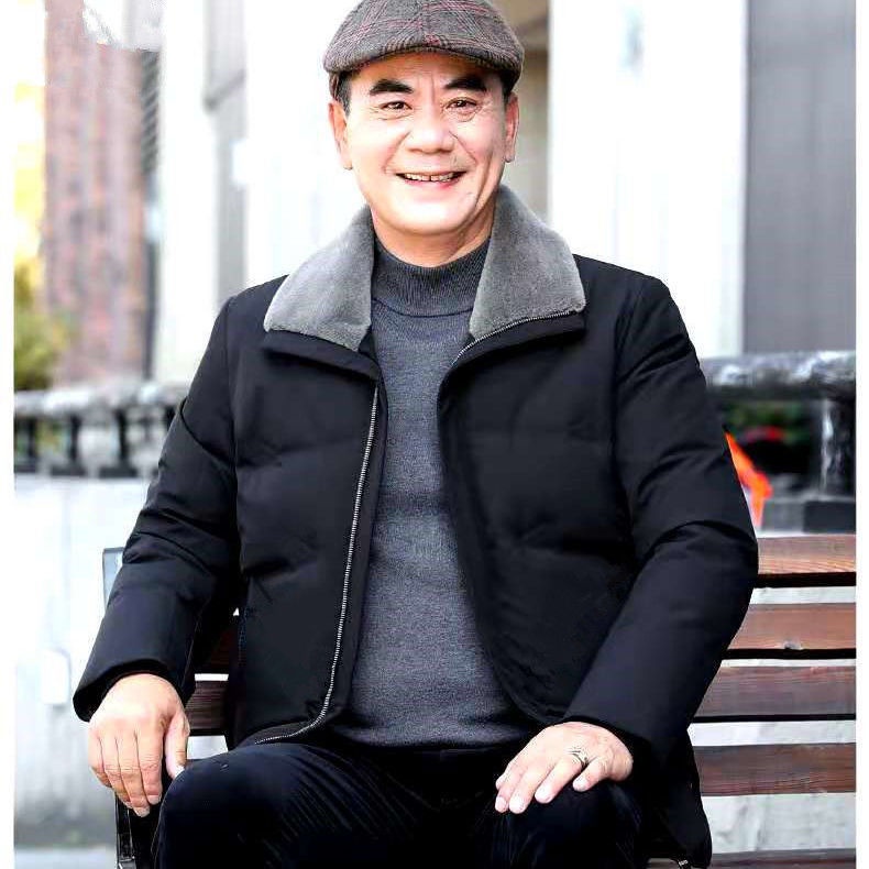 Áo khoác cotton lót nhung dày dặn thời trang dành cho đàn ông trung niên