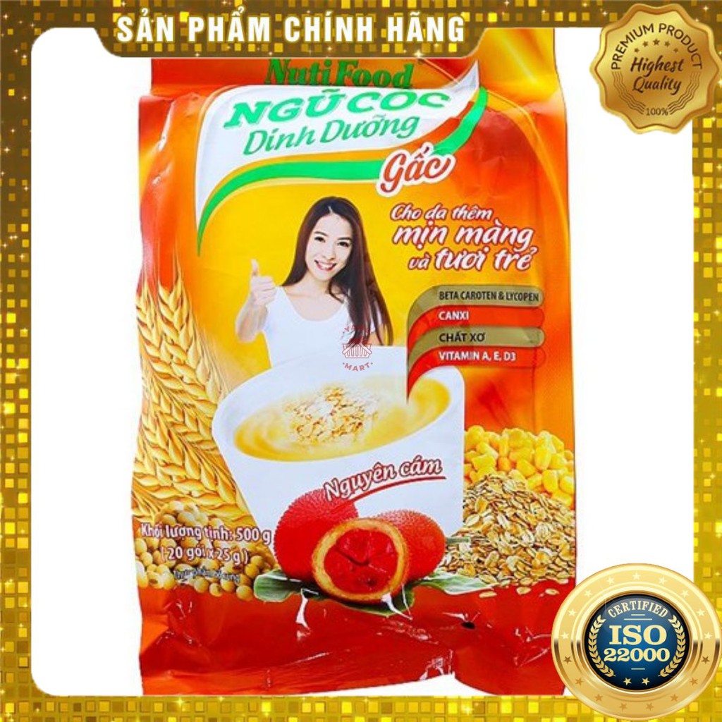 [ Yams Mart ] Bột Ngũ Cốc Dinh Dưỡng Gấc NutiFood Gói 500 G (20 Gói x 25G)