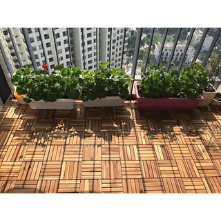 Combo 05 Tấm Ván sàn gỗ tự nhiên lát ngoài trời 12 nam(vỉ nhựa)