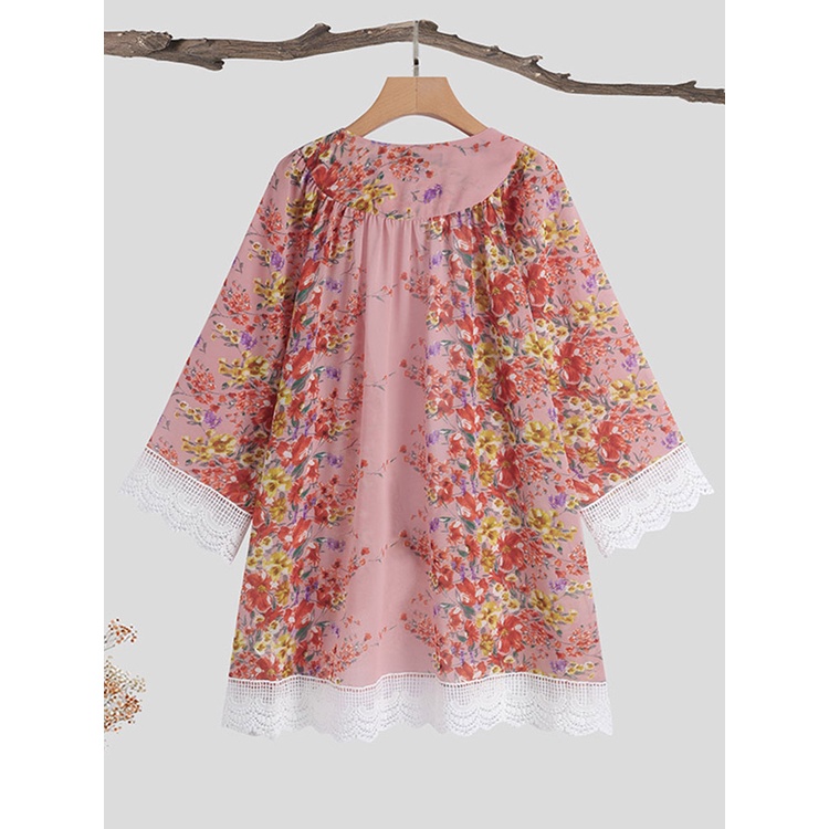 Áo khoác Zanzea kiểu kimono dài tay in họa tiết hoa cho nữ