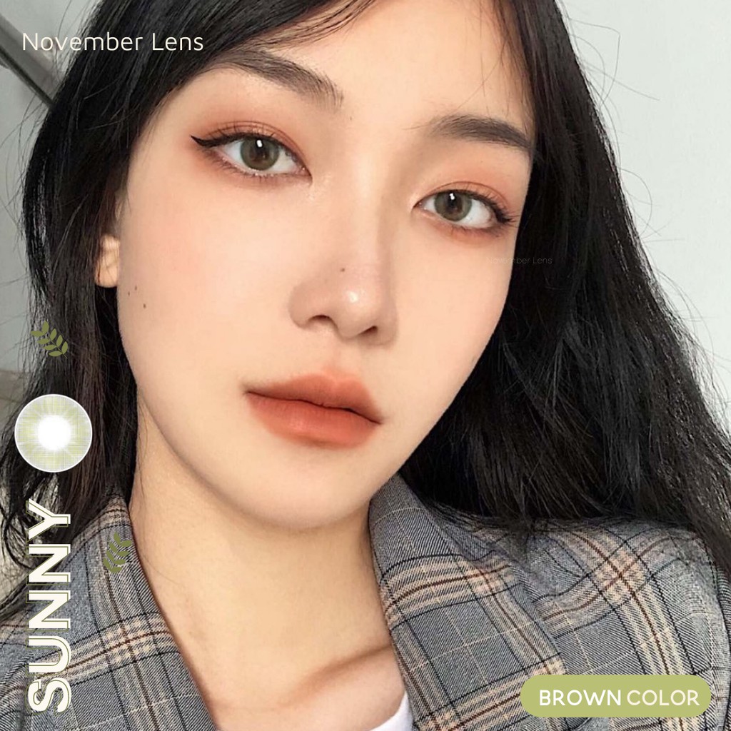 Kính áp tròng màu nâu rêu Sunny Brown Hàn Quốc