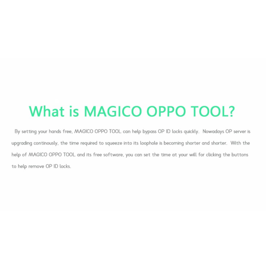 Magico Oppo Tool hỗ trợ mở Oppo ID, quay tay Samsung FRP