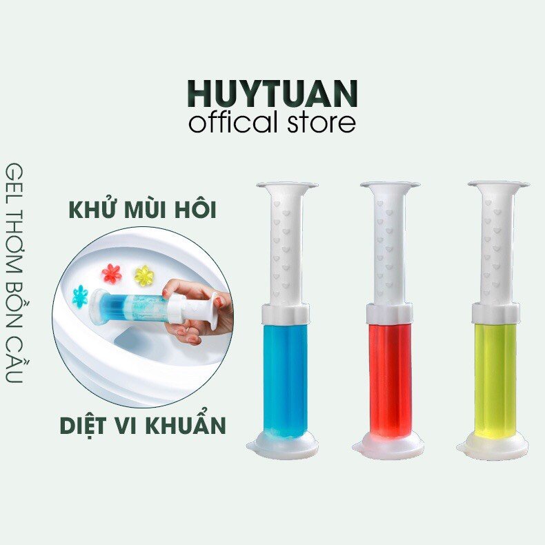 [ Vệ sinh - tiện lợi ] Combo 3 ống Gel , Khử Mùi Vệ Sinh Diệt Khuẩn, Khử Trùng Bồn Cầu hình Bông Hoa nhiều mùi hương