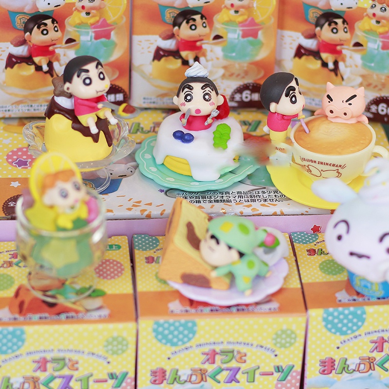 Blind box - Hộp mù mô hình trang trí ngẫu nhiên Cậu Bé Bút Chì Shin-Chan Shin món tráng miệng Gà Rán Cay Ngọt