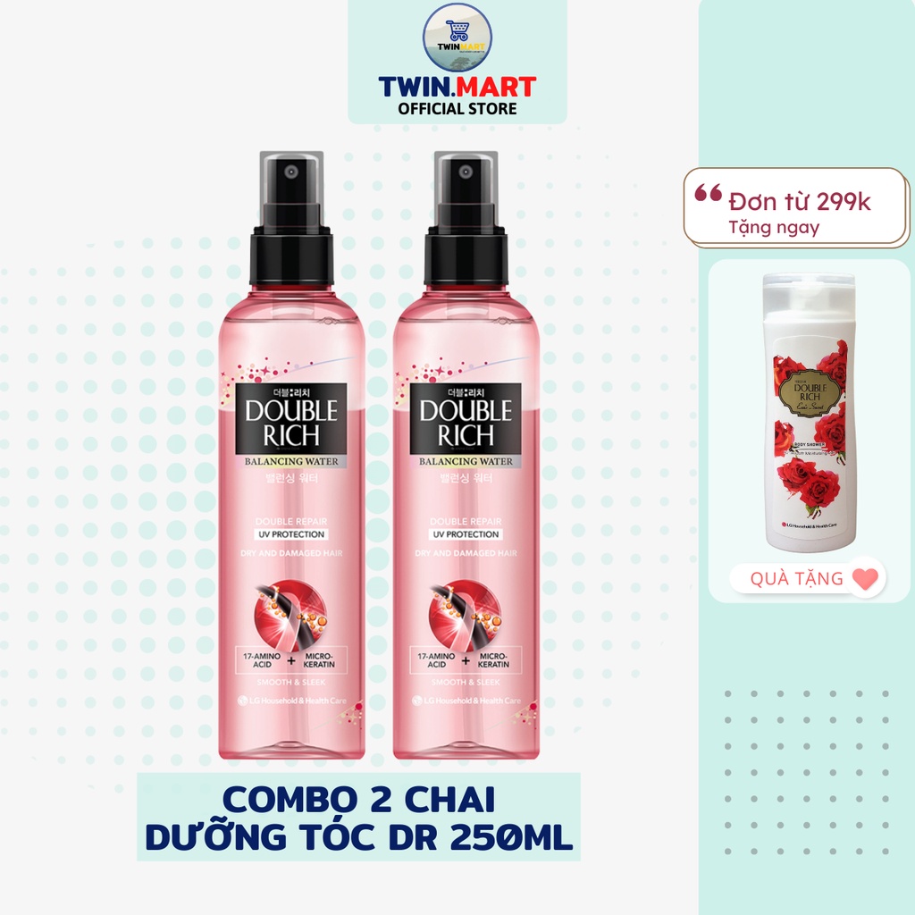 COMBO 2 CHAI Nước Dưỡng Tóc Double Rich Chăm Sóc Khô Xơ, Hư Tổn 250ml Balancing Water Double