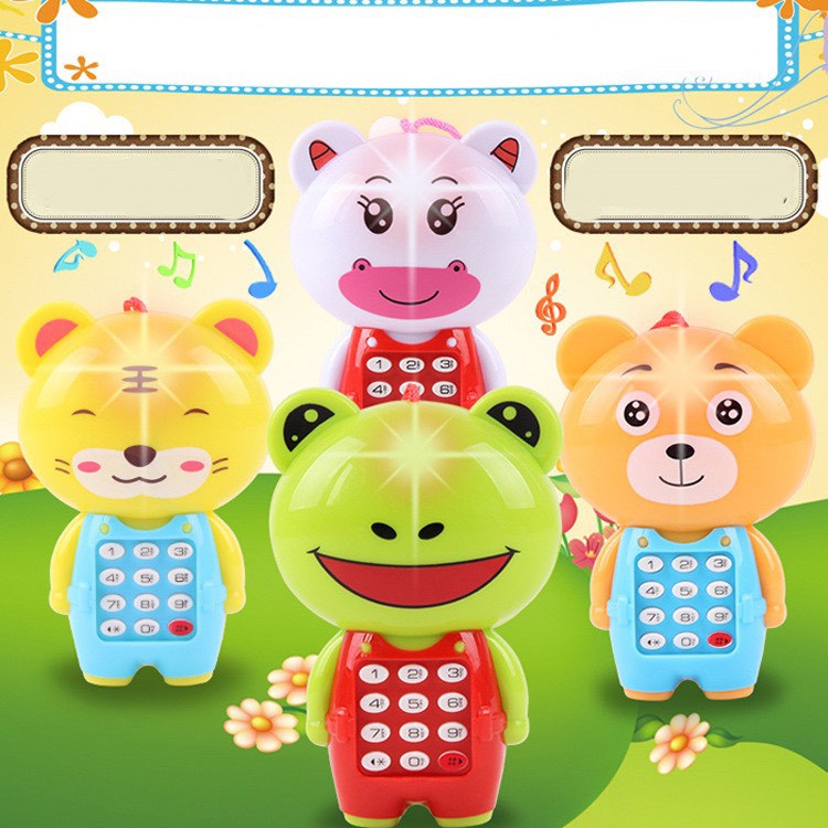 Đồ Chơi Điện Thoại Phát Nhạc Hình Thú Ngộ Nghĩnh Cho Bé có dây đeo cổ