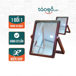 Gương để bàn trang điểm bằng gỗ Keo tự nhiên Táo gỗ Decor