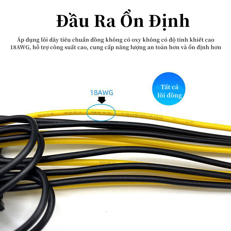 6 Pin ra 2 Đầu 8 Pin Card đồ họa Cáp Chia Nguồn Vga Pci-E 6-pin Sang 2 X 8-pin/ 2 X 8 Pin