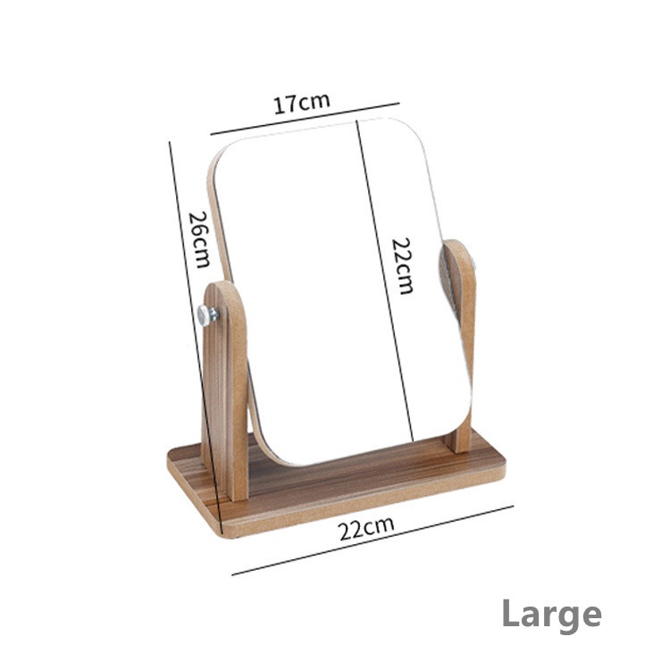 Gương Trang Điểm Mini Để Bàn Bằng Gỗ Phong Cách Hàn Quốc