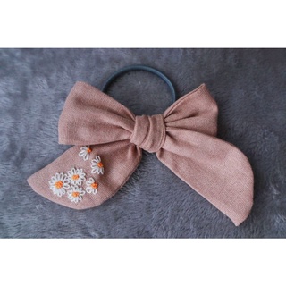 Dây cột tóc nơ thêu tay handmade