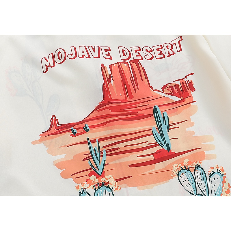 Áo Thun Tay Ngắn In Hoa Xương Rồng Thời Trang Thoải Mái