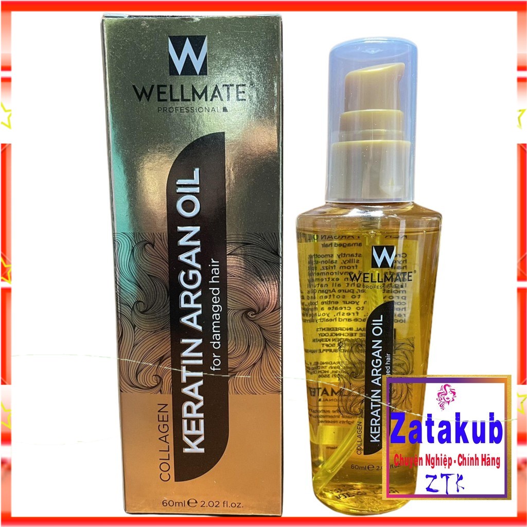 Tinh Dầu Dưỡng Phục Hồi Tóc Wellmate Keratin Argan Oil 60ml