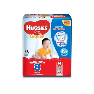Tã quần huggies l68 tặng 8