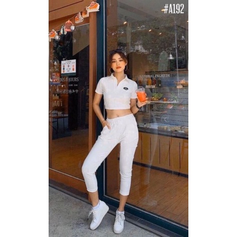 Áo Thun Polo Croptop Cổ Đức Chất Cotton Co Dãn, Áo Coptop Chuẩn Form