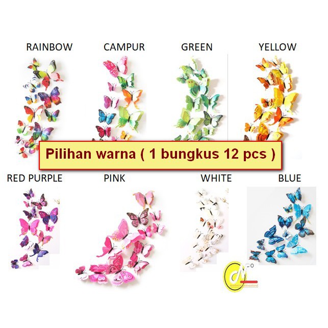 Set 12 Cuộn Băng Dính Nam Châm Hình Cánh Bướm 3d Trang Trí