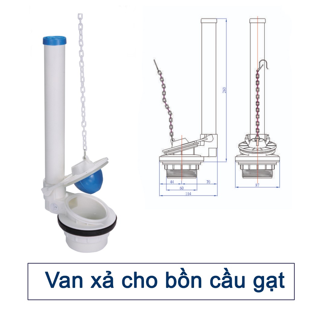 Van xả nước bồn cầu các loại, cọc xả nước bồn cầu