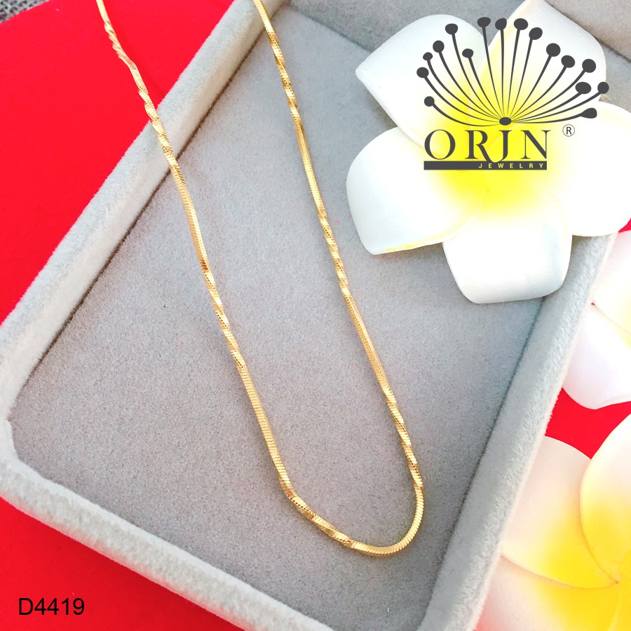 Dây chuyền dạng dây mì xoắn nhỏ móc khóa tròn bền màu cao cấp Orin D4419