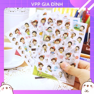 Bộ 6 tấm nhãn dán sticker trang trí ong vàng