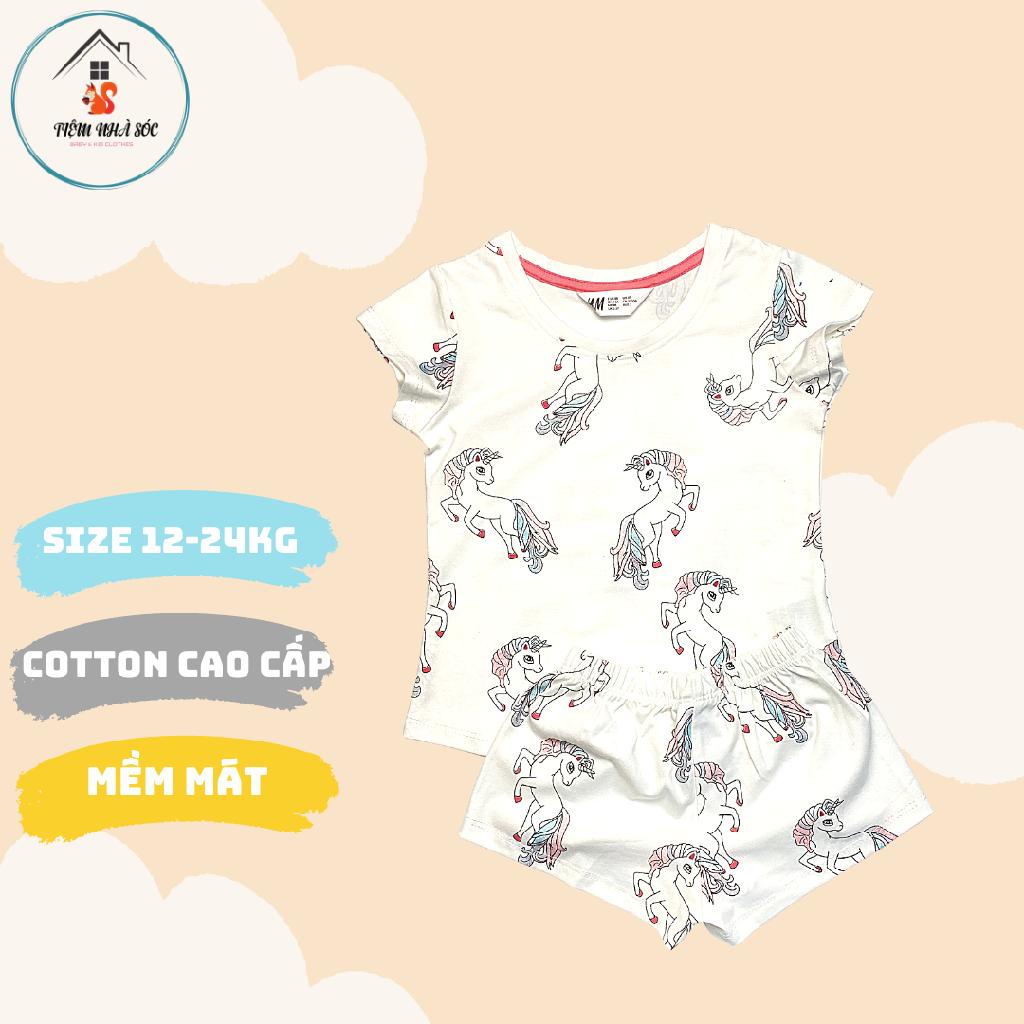 Bộ cộc tay bé gái hiệu H.M size 2 - 6 tuổi Tiệm Nhà Sóc