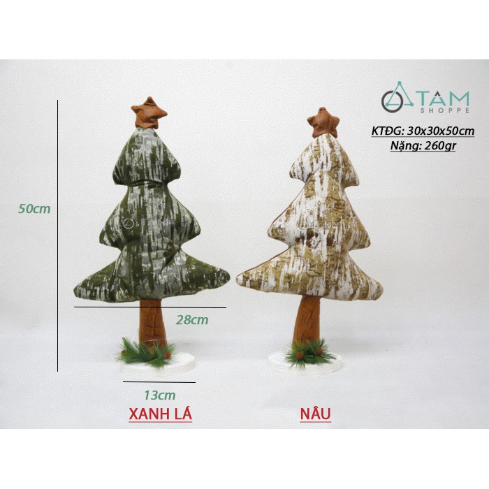 Cây thông Noel vải Vintage 3 tầng cao 50cm X-TREE-33