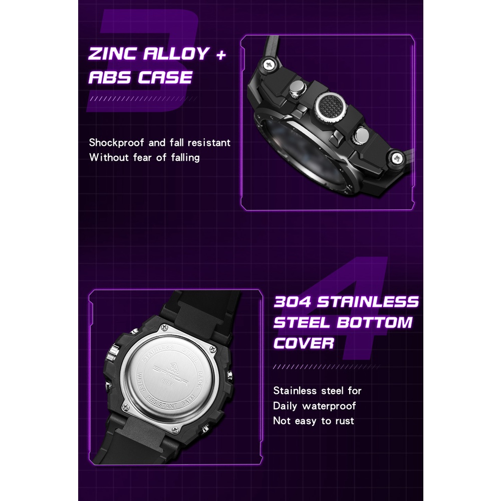 Sanda Đồng Hồ Nam Đa Năng Chống Thấm Nước 6087