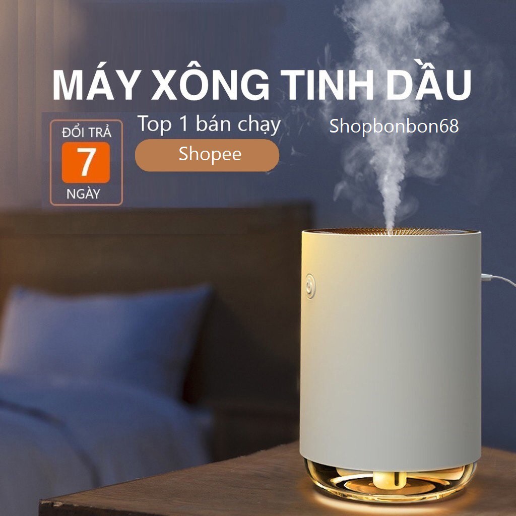 Máy xông tinh dầu, phun sương tạo độ ẩm, có đèn LED cho phòng làm việc / phòng ngủ [ Hàng Cao Cấp ]