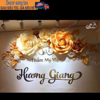 Cắt chữ Alu gương trang trí tên shop, tiệm nail, spa...theo mẫu bộ Hương GIang