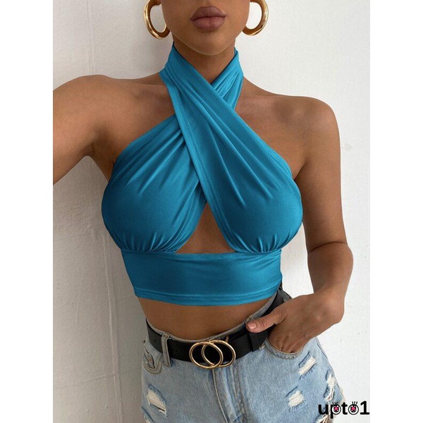 Áo Lửng Hai Dây Hở Lưng 4 Màu Sắc Thời Trang Mùa Hè Cho Nữ