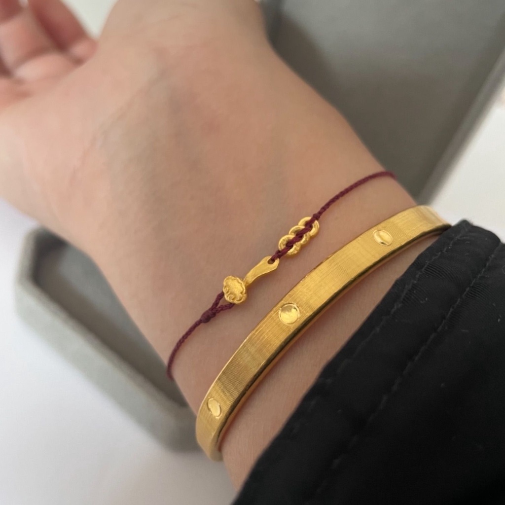 Lắc chân. Bộ Vòng Đeo Tay / Lắc Chân Tách Hạt Ox Màu Đỏ Rượu Cỡ Nhỏ Tinh Tế Kiểu Ruyi Năm Mới
