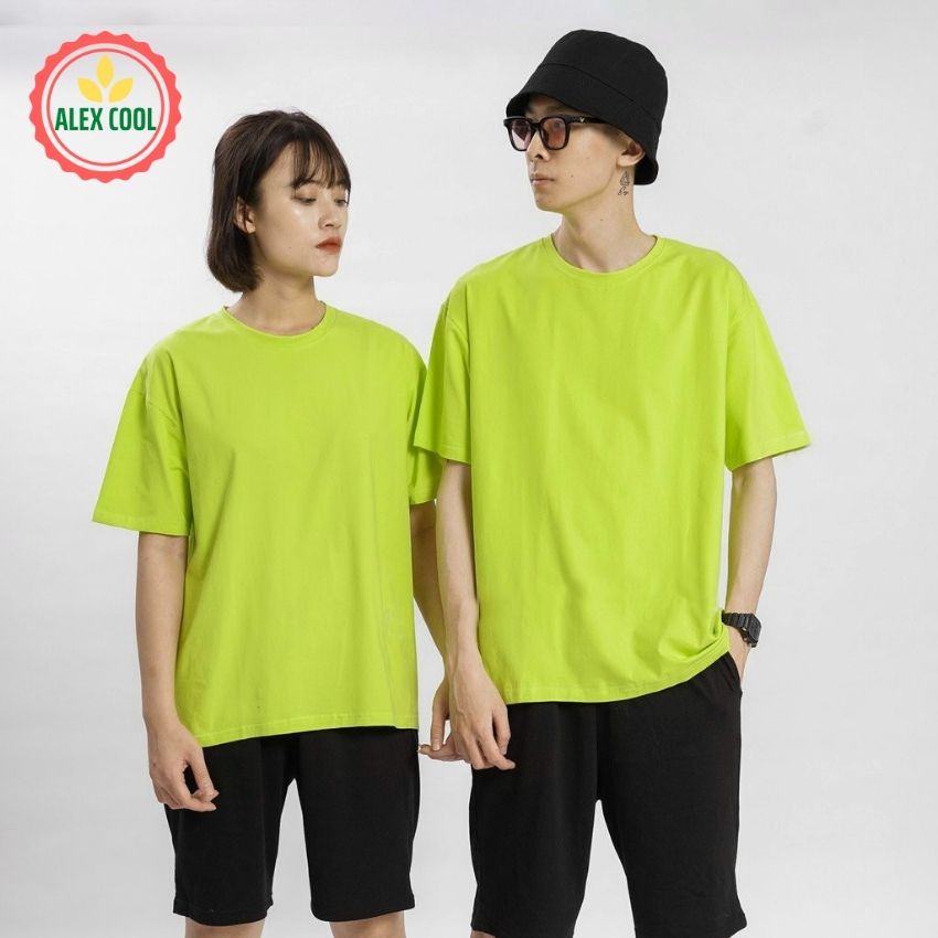 Áo phông nam , áo thun nam tay lỡ chất thun cotton co giãn 4 chiều hình trơn mới alex cool