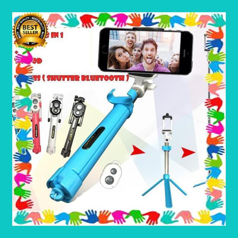 Gậy Selfie 3 Trong 1 Kết Nối Bluetooth Kèm Remote Điều Khiển