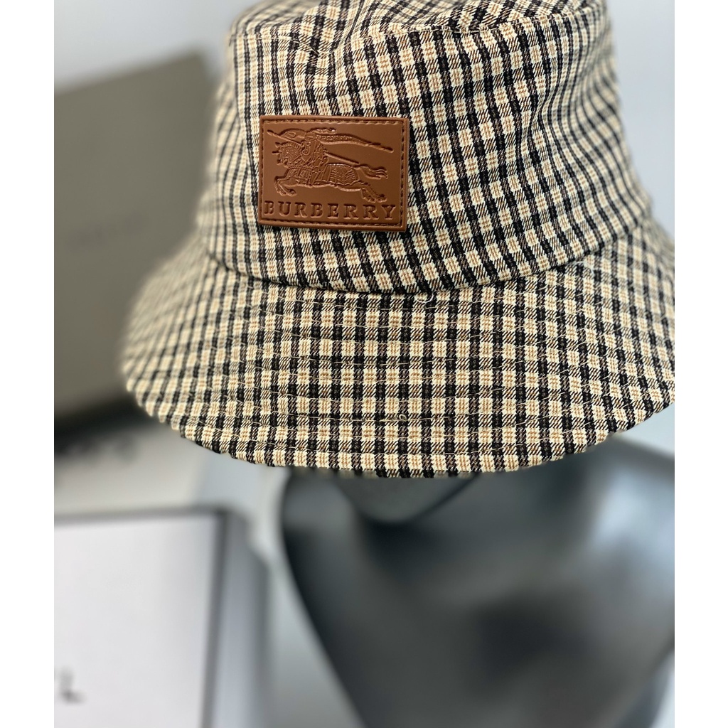 MŨ NÓN BUCKET DIOR VẢI DẠ CARO VIỀN ĐAI - TXGS-N240