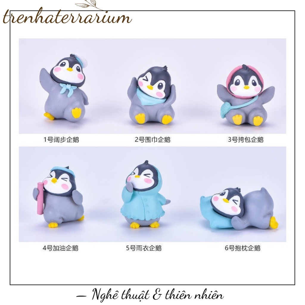 Tiểu cảnh vui vẻ chim cánh cụt vi cảnh tự làm bonsai đồ trang trí DIY, terrarium