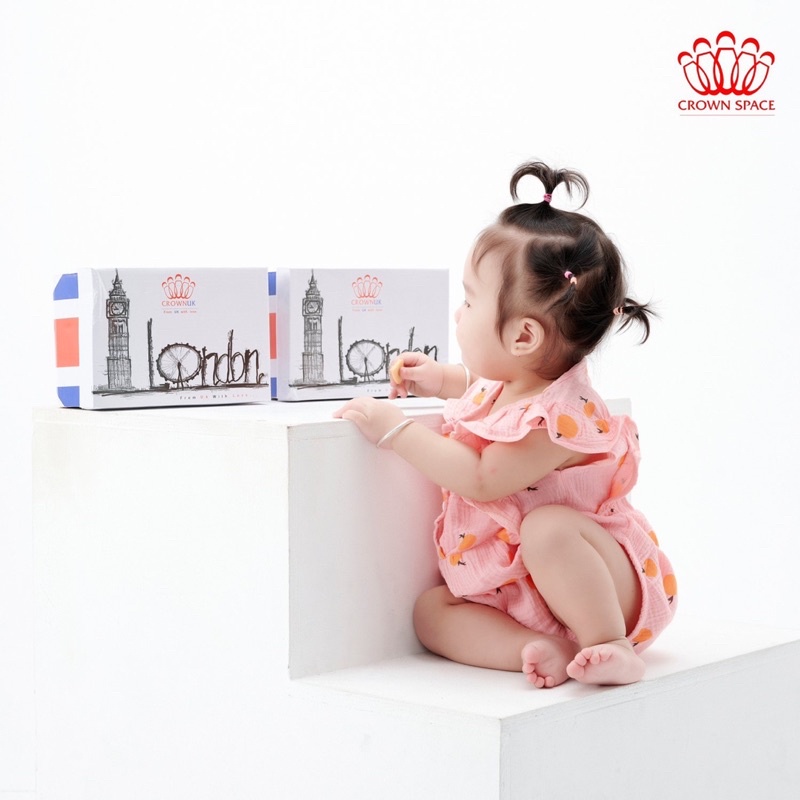 Đồ Bộ Sơ Sinh Bé Gái Chính Hãng CrownSpace Họa Tiết Trái Dứa CKGS2911304 - Thoáng Mát,Thấm Hút Mồ Hôi - Size 1 đến 7