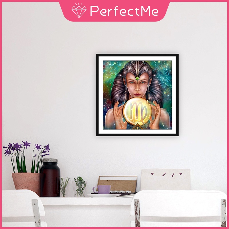 Tranh Đính Đá 5D Tự Làm Hình Mười Hai Chòm Sao Trang Trí Nhà Cửa