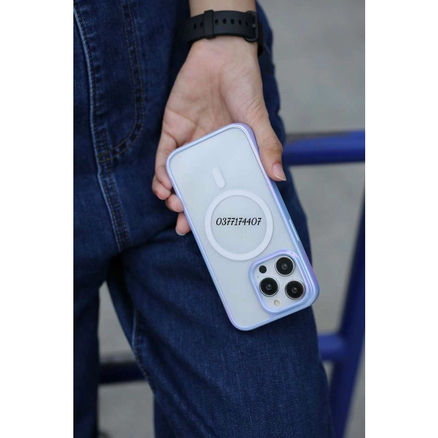 Ốp lưng cứng trong suốt viền đổi mầu Cho Smart IPhone 14 Pro Max , 14 Plus , 14 Pro . Siêu Phẩm X–Level Streamer Magsafe