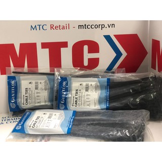 Túi 100 Dây thít, dây rút nhựa màu đen 250×4.8mm cao cấp GT250STCB nhập khẩu Giantlok-Thái Lan