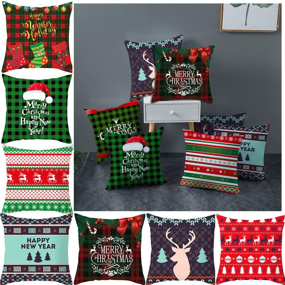 Áo Gối Vuông Họa Tiết Giáng Sinh Thời Trang Trang Trí Ghế Sofa