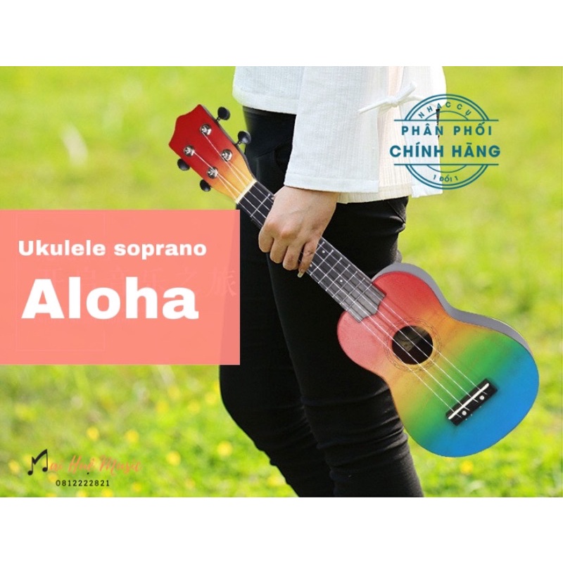 Đàn ukulele Aloha sắc màu soprano 21icnh