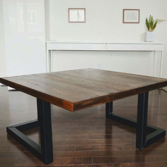 Bàn trà, cà phê gỗ cao cấp (Wooden table) BCF02 vuông chân kim loại #hometable #bango #homedecor