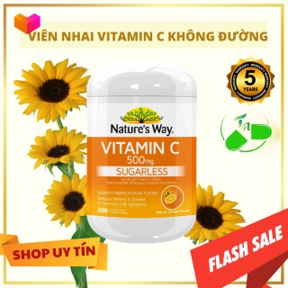 Viên nhai hỗ trợ bổ sung vitamin c 500mg nature’s way của úc