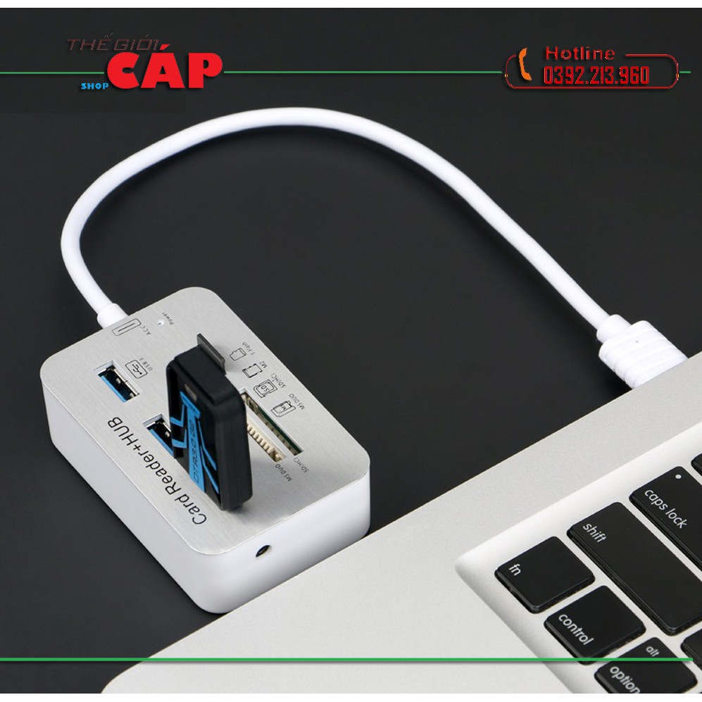 Cáp USB 3.0 to Hub Usb + Card reader All in One