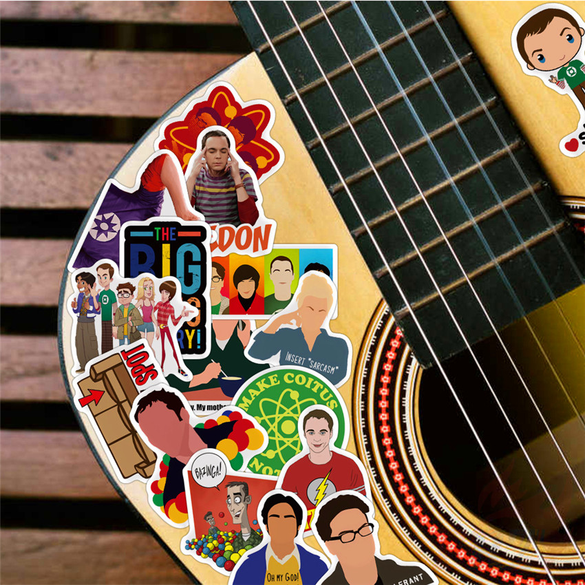 Bộ 100 Miếng Dán Họa Tiết Hoạt Hình The Big Bang Theory - Cbs Tv Show Thời Trang Chống Thấm Nước Diy