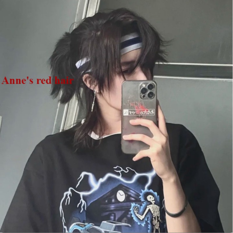 Bộ tóc giả hóa trang đầu sói samurai tự nhiên cho nam và nữ